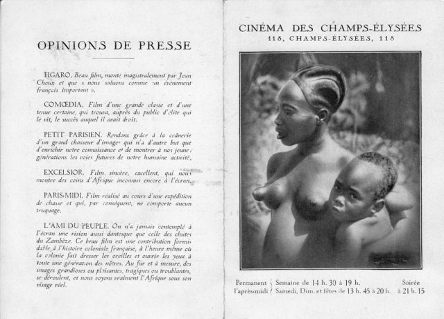 Verso du tract annonçant la projection du film présenté par le Baron Gourgaud au Cinéma des Champs E
